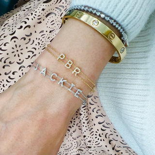 Diamond Personalized Name Bracelet  Lindsey Leigh Jewelry.
