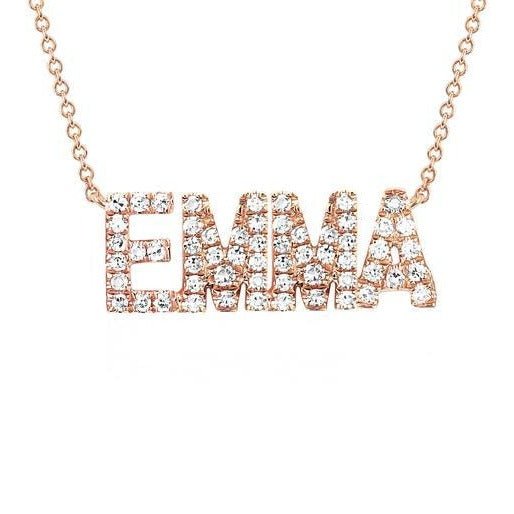 Diamond Custom Name Necklace - Lindsey Leigh Jewelry