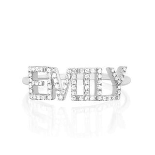 Diamond Personalized Name Ring  Lindsey Leigh Jewelry.

