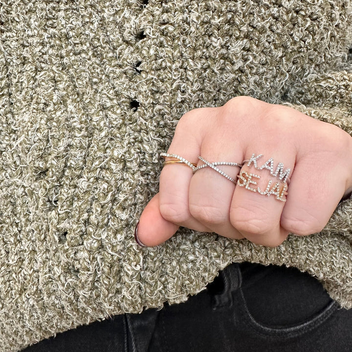 Diamond Custom Name Ring - Lindsey Leigh Jewelry