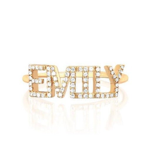 Diamond Custom Name Ring - Lindsey Leigh Jewelry