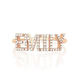 Diamond Personalized Name Ring  Lindsey Leigh Jewelry.
