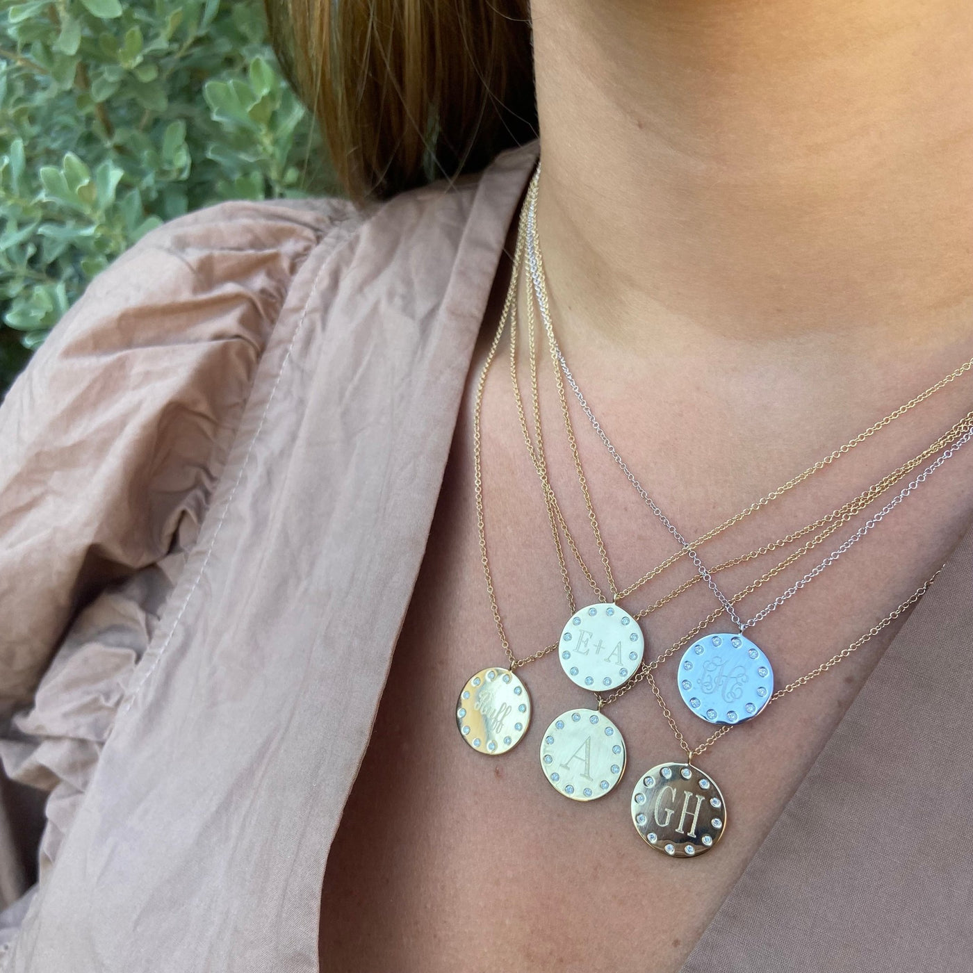 Diamond Disc Necklace - Lindsey Leigh Jewelry