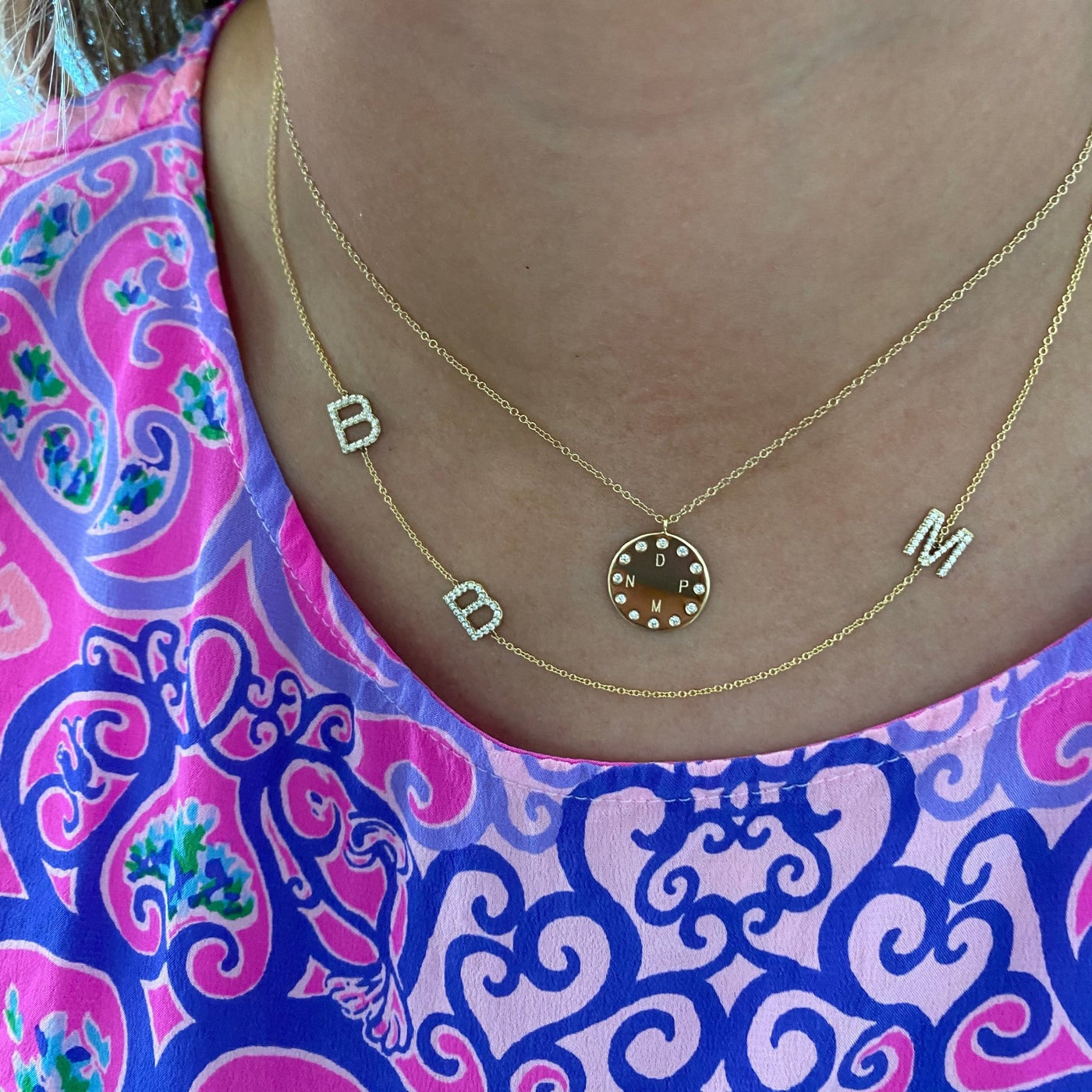 Diamond Disc Necklace - Lindsey Leigh Jewelry