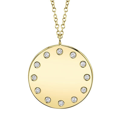 Diamond Disc Necklace - Lindsey Leigh Jewelry