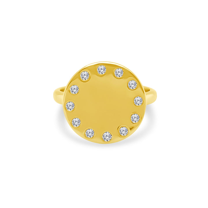 Diamond Disc Ring - Lindsey Leigh Jewelry