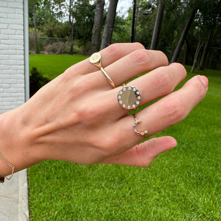 Diamond Disc Ring - Lindsey Leigh Jewelry