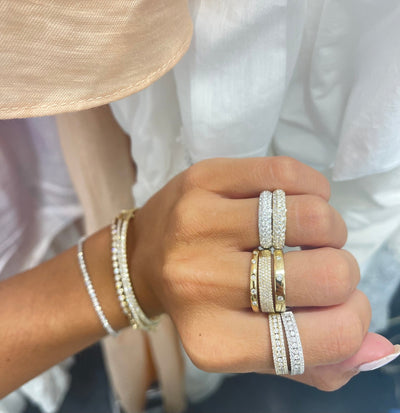 Diamond Domed Band - Lindsey Leigh Jewelry