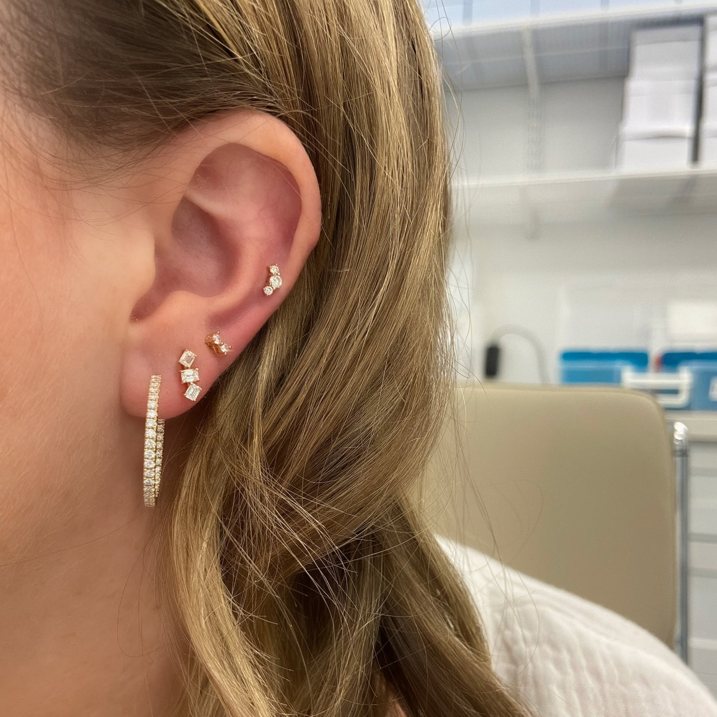 Diamond Duo Stud - Lindsey Leigh Jewelry