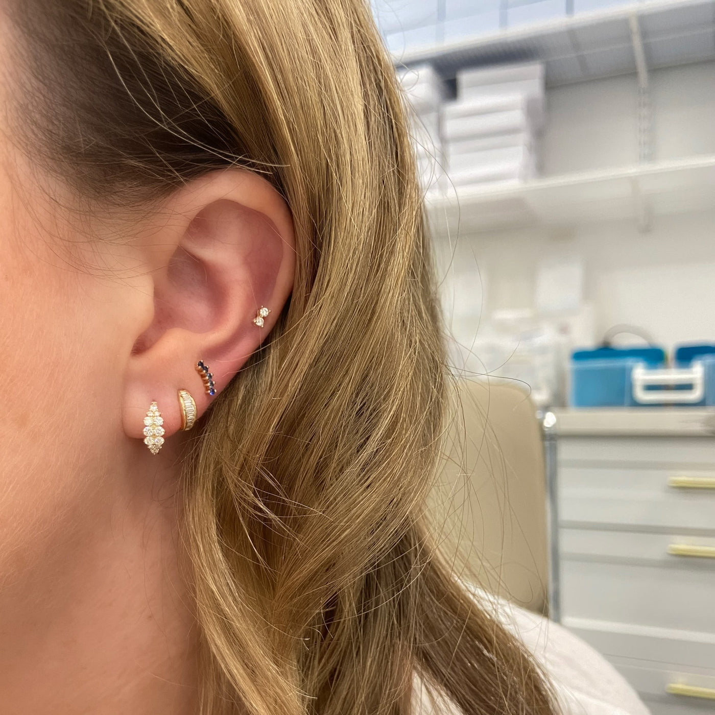 Diamond Duo Stud - Lindsey Leigh Jewelry