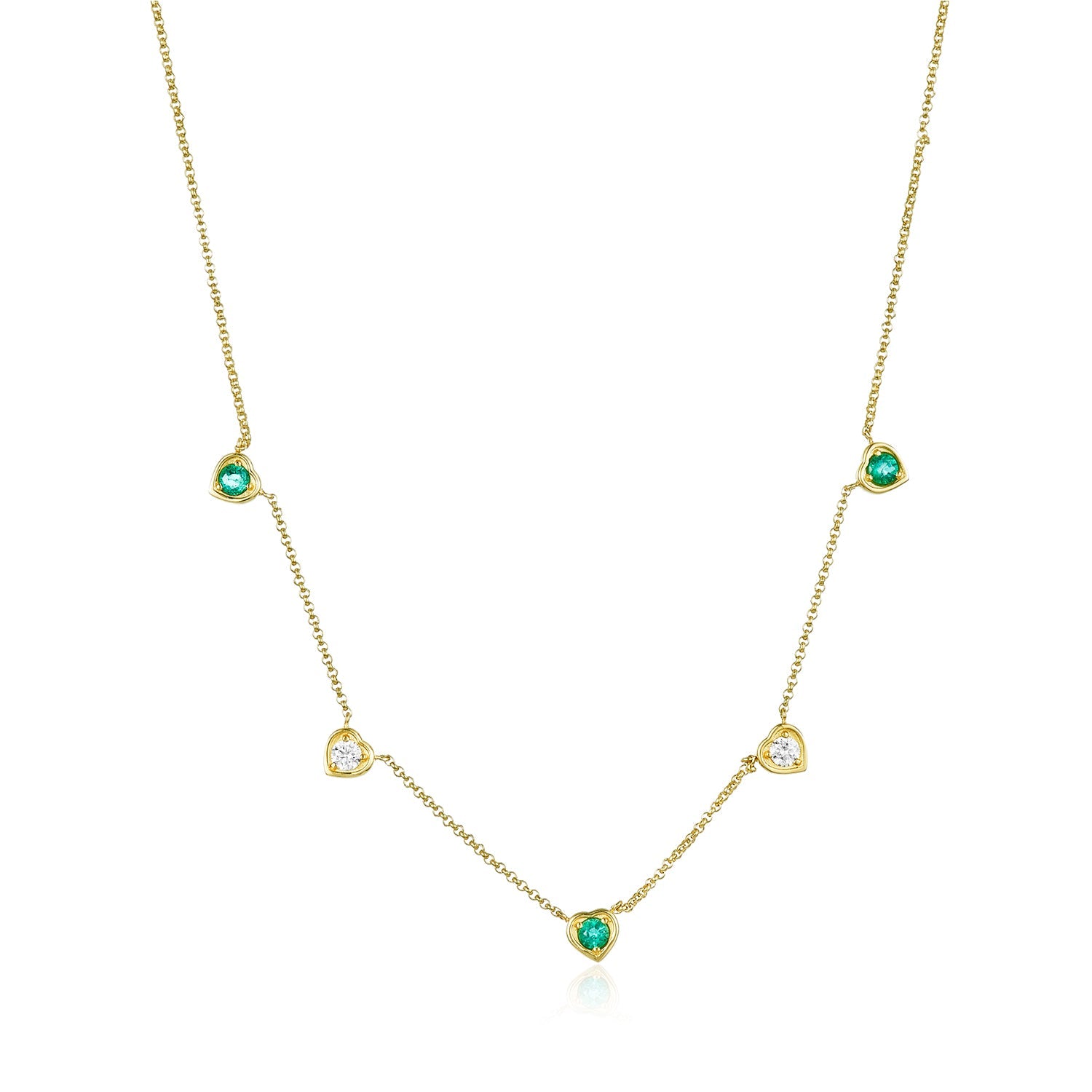 Heart Necklace Lab-Created Emerald Sterling Silver/10K Gold | Kay