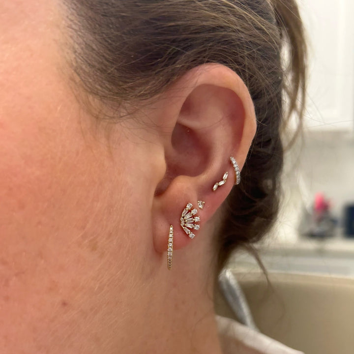 Diamond Fan Earrings - Lindsey Leigh Jewelry