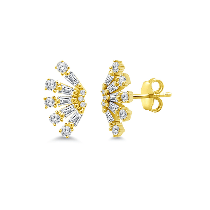 Diamond Fan Earrings - Lindsey Leigh Jewelry