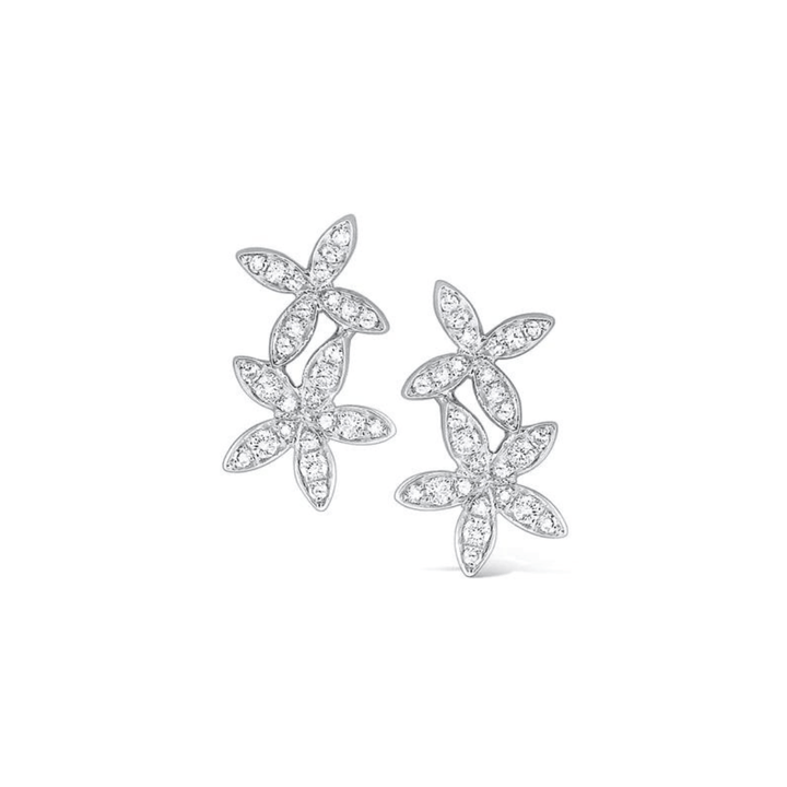 Diamond Flower Earrings - Lindsey Leigh Jewelry