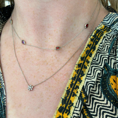 Diamond Flower Necklace - Lindsey Leigh Jewelry