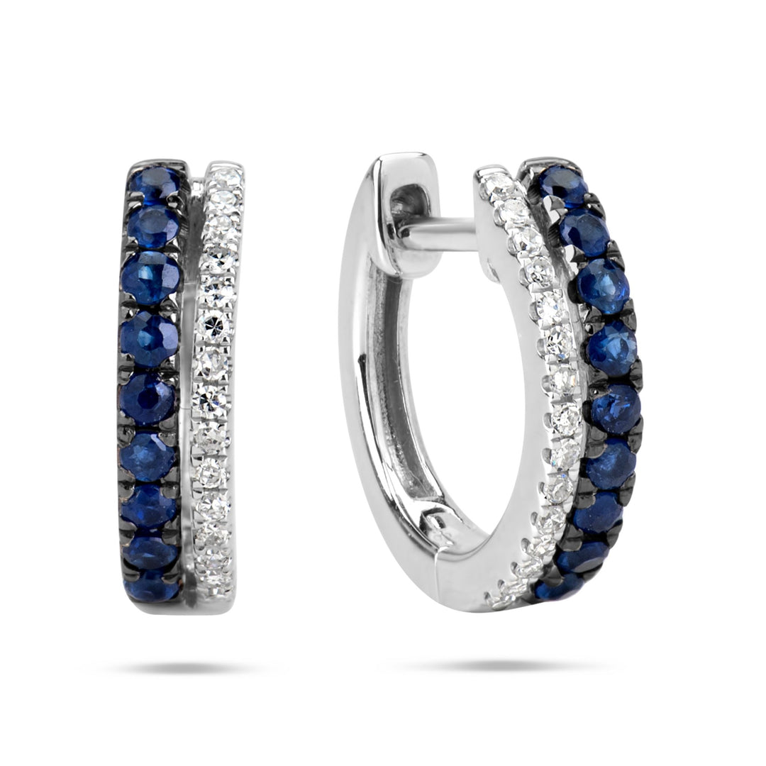 Diamond & Gemstone Huggies - Lindsey Leigh Jewelry