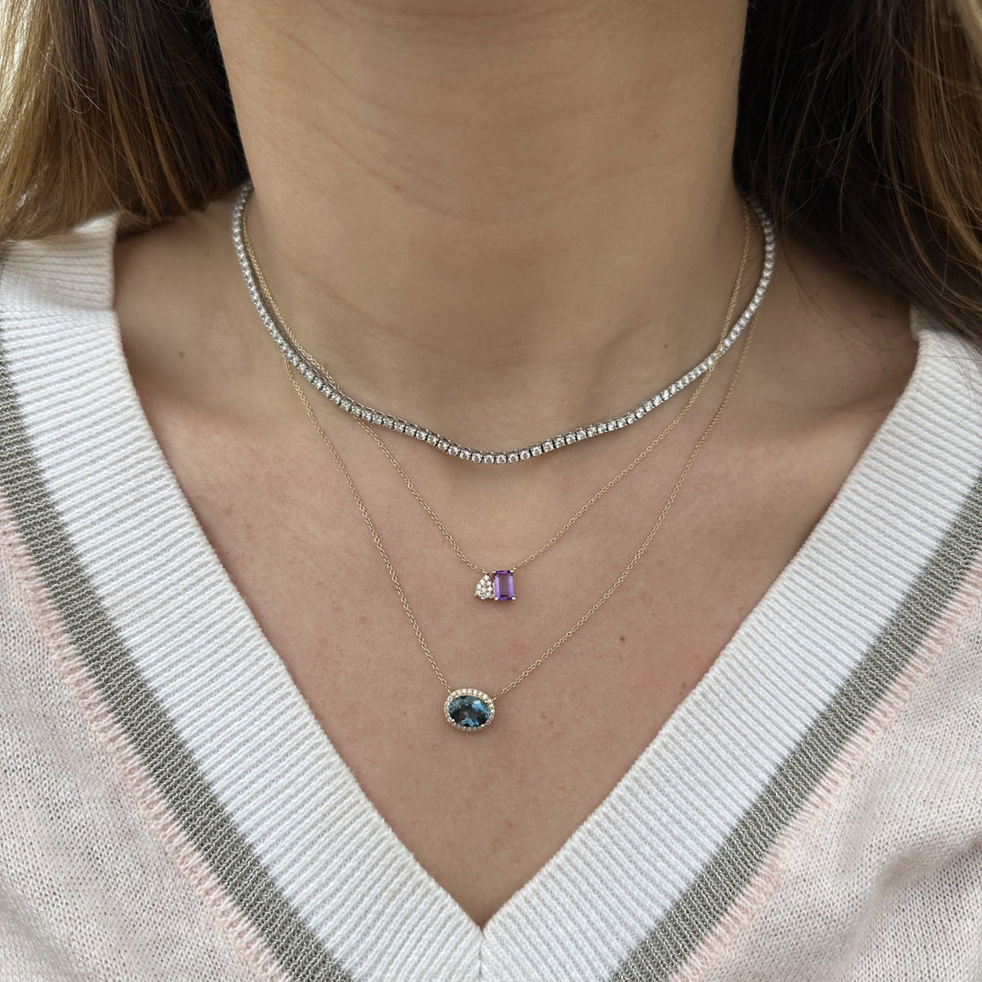 Diamond & Gemstone Toi Et Moi Necklace - Lindsey Leigh Jewelry