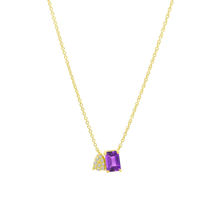 Diamond & Gemstone Toi Et Moi Necklace - Lindsey Leigh Jewelry