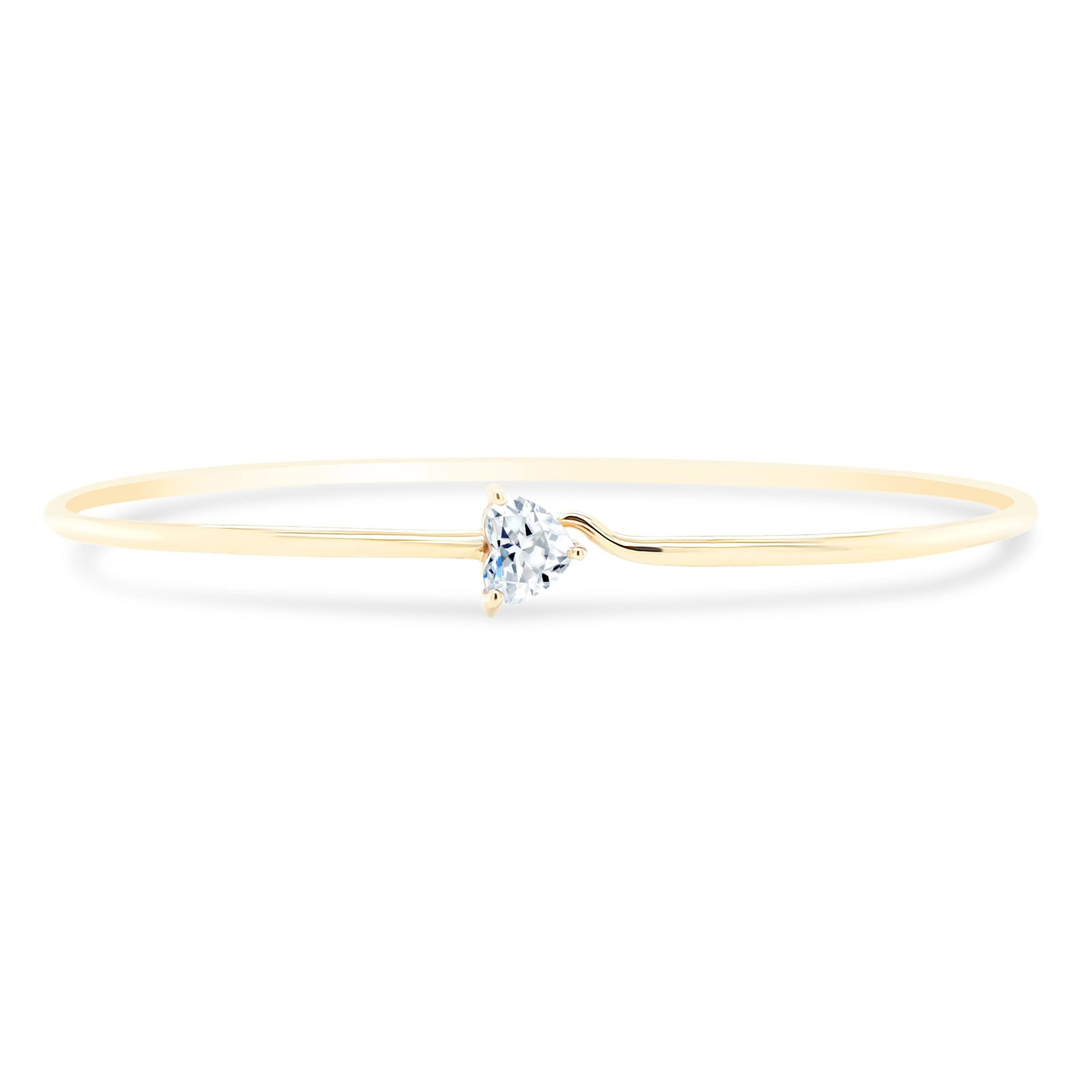 Diamond Heart Bangle - Lindsey Leigh Jewelry