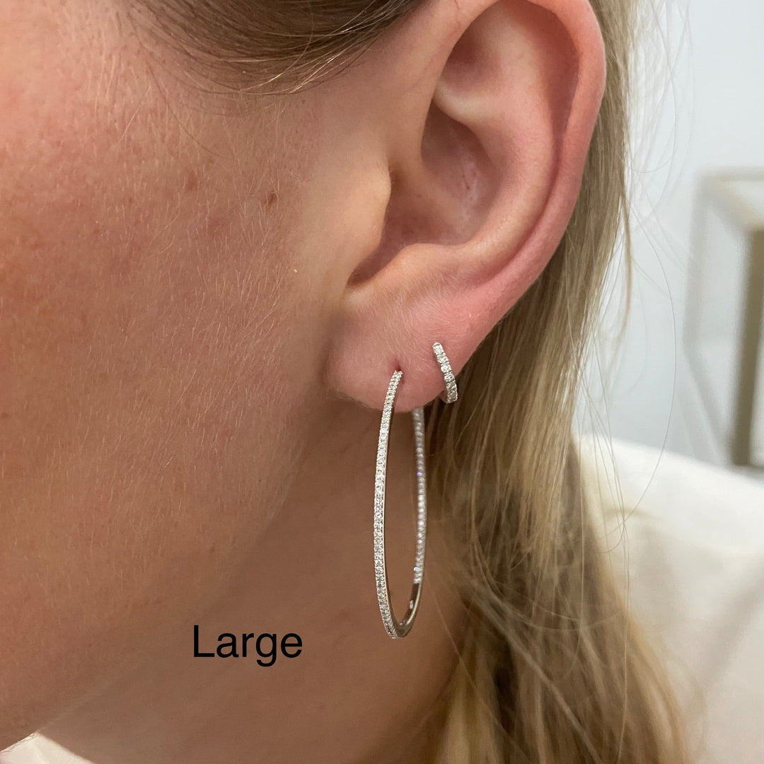 Diamond Hoop Earrings - Lindsey Leigh Jewelry