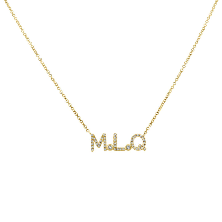 Diamond Initial & Bezel Necklace - Lindsey Leigh Jewelry