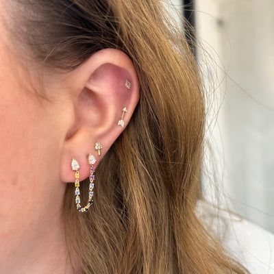 Diamond Mini Arrow Stud - Lindsey Leigh Jewelry
