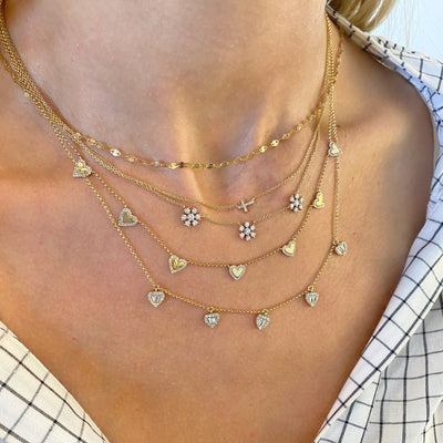 Diamond Mosaic Heart Dangle Necklace - Lindsey Leigh Jewelry