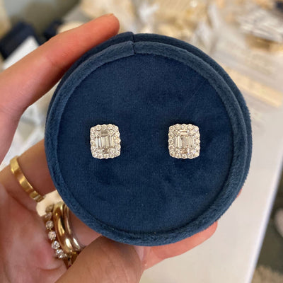 Diamond Mosaic Studs - Lindsey Leigh Jewelry