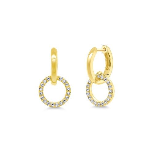Diamond Open Circle Dangle Earrings - Lindsey Leigh Jewelry