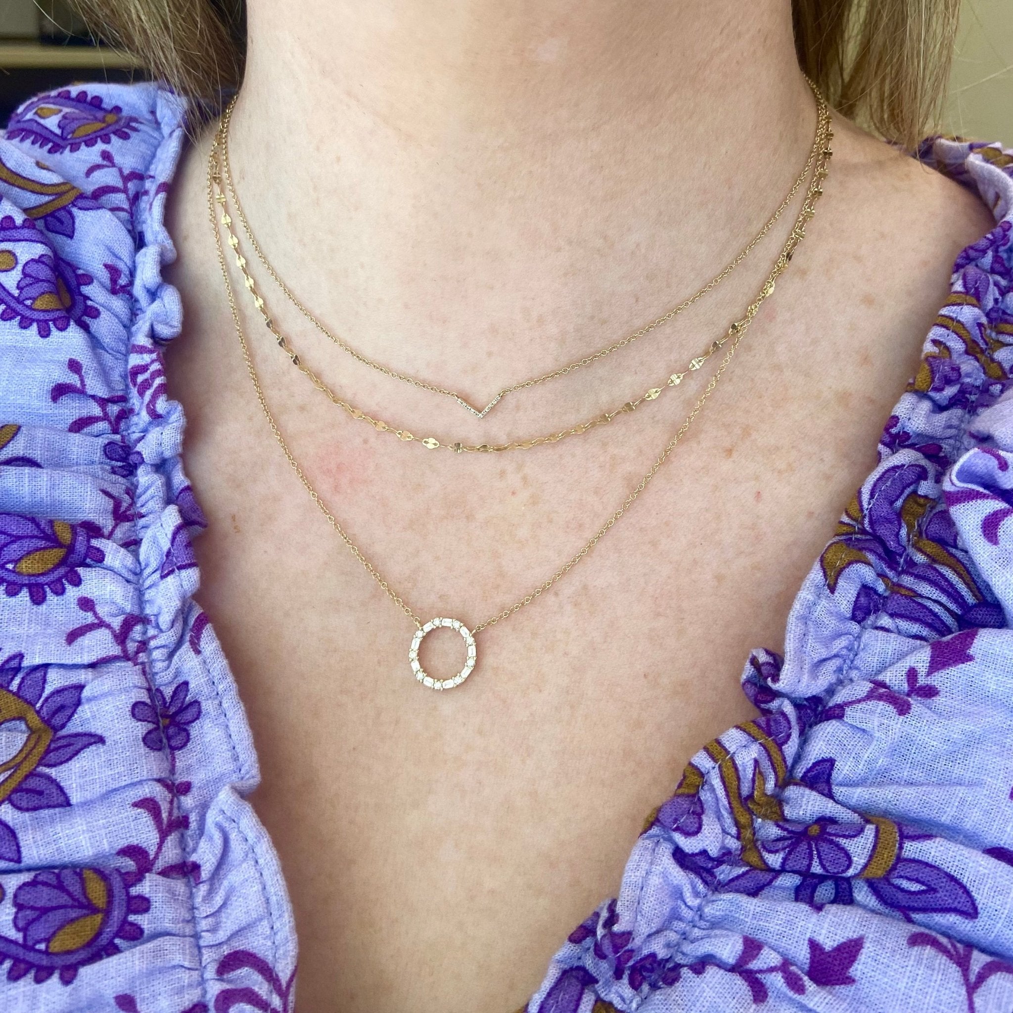 Diamond Circle Necklace (Medium) - foroworld.com