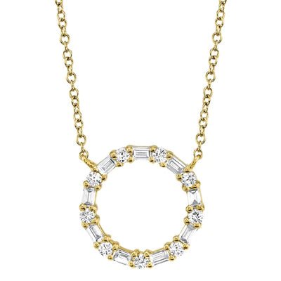 Diamond Open Circle Necklace - Lindsey Leigh Jewelry
