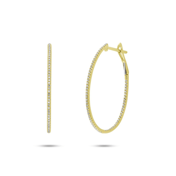Diamond Oval Hoops - Lindsey Leigh Jewelry