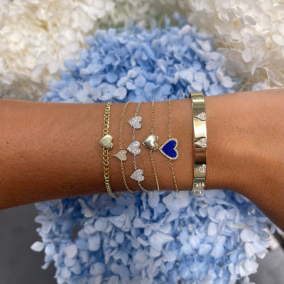 Diamond Pave Heart Bangle - Lindsey Leigh Jewelry
