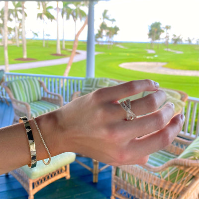 Diamond Pave Heart Bangle - Lindsey Leigh Jewelry
