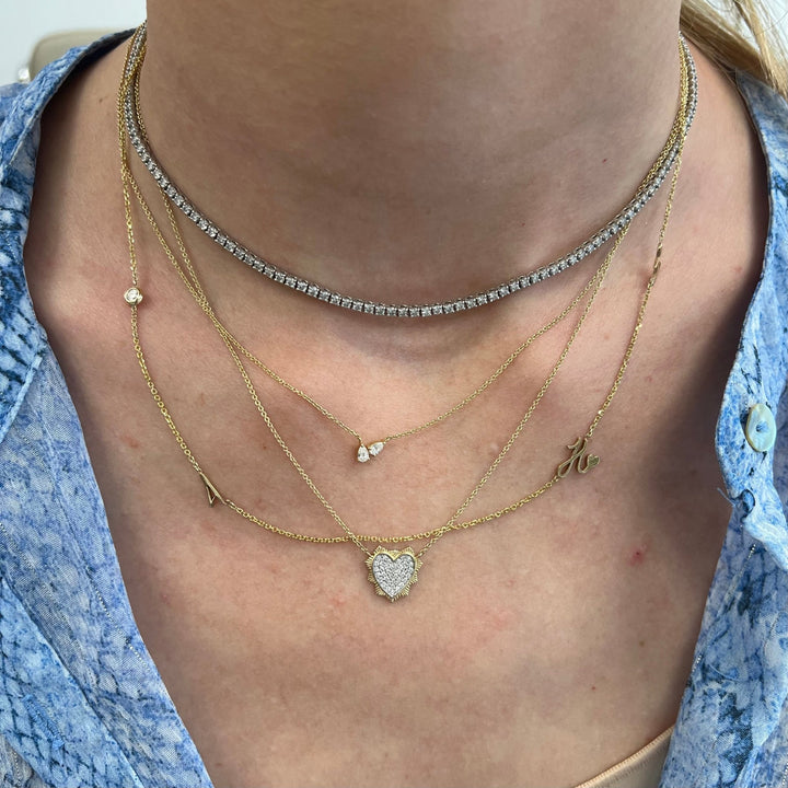Diamond Pear Duo Necklace - Lindsey Leigh Jewelry