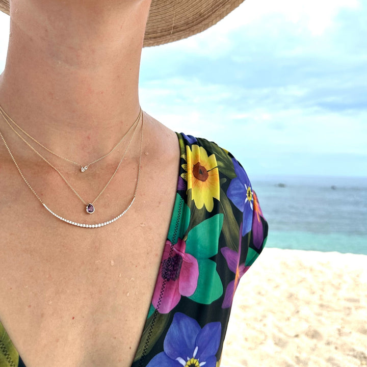 Diamond Pear Duo Necklace - Lindsey Leigh Jewelry