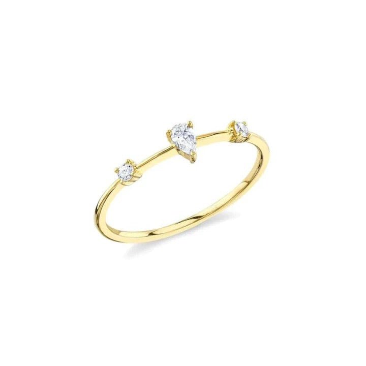 Diamond Pear Ring - Lindsey Leigh Jewelry