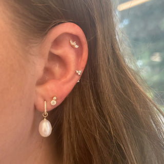 Diamond & Pearl Dangle Earrings  Lindsey Leigh Jewelry.
