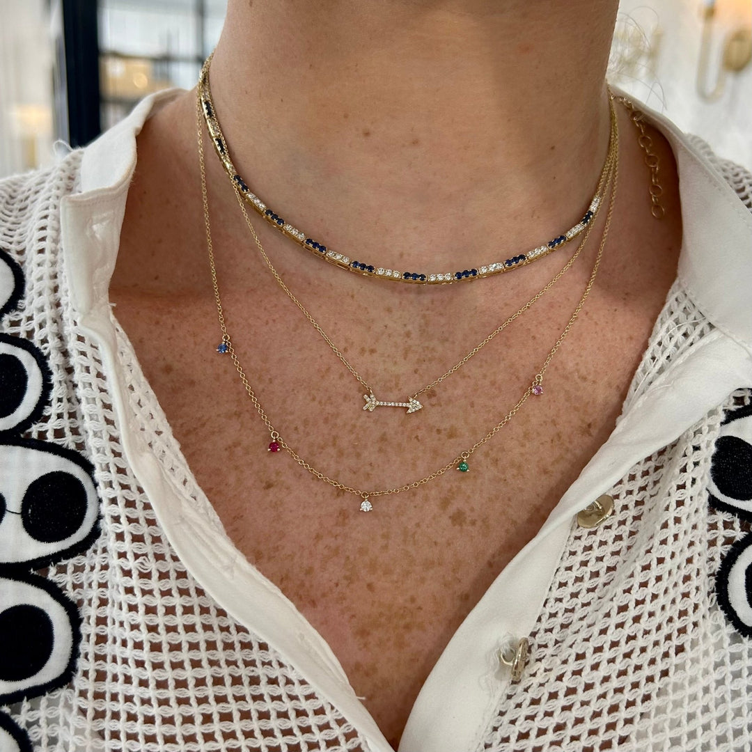 Diamond & Sapphire Flex Necklace - Lindsey Leigh Jewelry