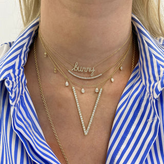 Diamond Script Personalized Name Necklace  Lindsey Leigh Jewelry.
