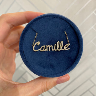 Diamond Script Personalized Name Necklace  Lindsey Leigh Jewelry.
