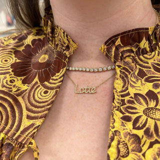 Diamond Script Personalized Name Necklace  Lindsey Leigh Jewelry.
