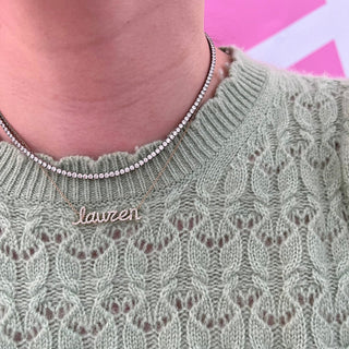 Diamond Script Personalized Name Necklace  Lindsey Leigh Jewelry.
