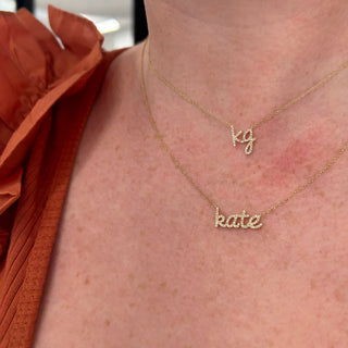 Diamond Script Personalized Name Necklace  Lindsey Leigh Jewelry.
