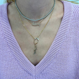 Diamond Script Personalized Name Necklace  Lindsey Leigh Jewelry.
