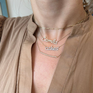 Diamond Script Personalized Name Necklace  Lindsey Leigh Jewelry.

