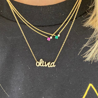 Diamond Script Personalized Name Necklace  Lindsey Leigh Jewelry.
