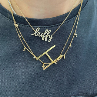 Diamond Script Personalized Name Necklace  Lindsey Leigh Jewelry.
