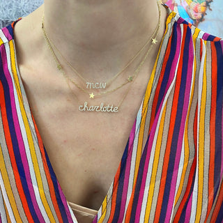 Diamond Script Personalized Name Necklace  Lindsey Leigh Jewelry.
