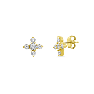 Diamond Square Cross Stud  Lindsey Leigh Jewelry.
